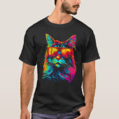 Maine Coon Cat Sunglasses Tシャツ (正面)
