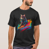 Maine Coon Cat Surf 1 Tシャツ (正面)