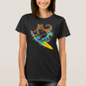 Maine Coon Cat Surf Tシャツ (正面)