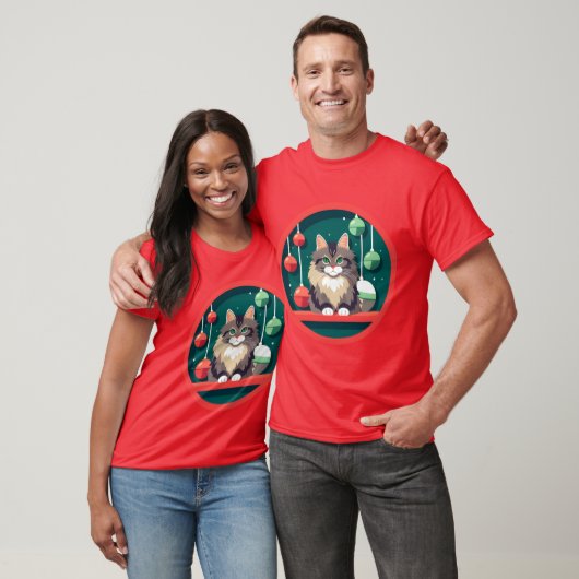 Maine Coon Cat Xmas Ornament Tシャツ (ユニセックス)