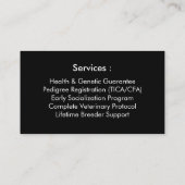 Maine Coon Cattery & Professional Breeder Black 名刺 (裏面)