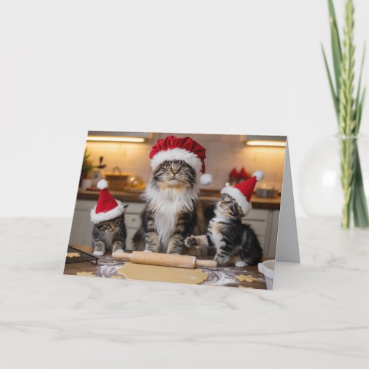 Maine Coon Christmas Cookies Card カード (正面)