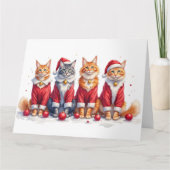 Maine Coon Christmas Dress Santa Hat カード (正面)