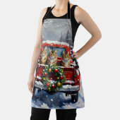 Maine Coon Christmas Red Truck Holiday エプロン (インサイチュ)