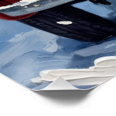 Maine Coon Christmas Red Truck Holiday ポスター (コーナー)