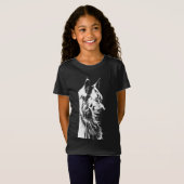 Maine Coon Girl's Black Jersey T-Shirt Kids Tシャツ (正面フル)