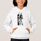 Maine Coon Girl's Pullover White Hoodie Kids' (正面)