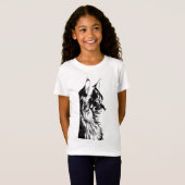 Maine Coon Girl's White Jersey T-Shirt Kids Tシャツ (正面フル)