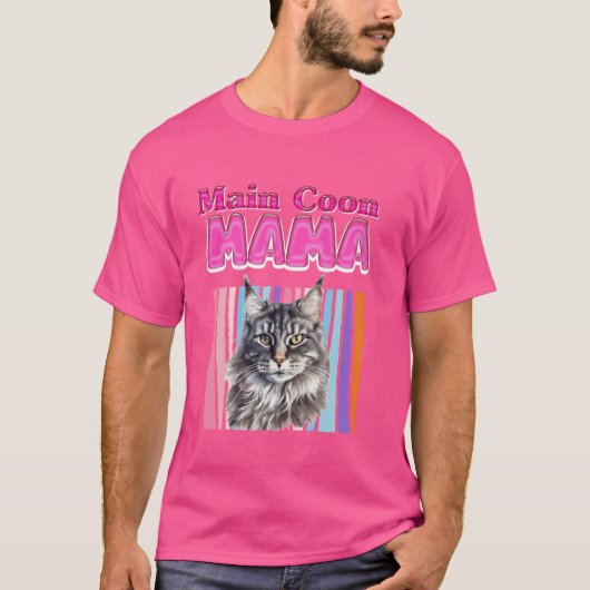 MAINE COON MAMA MAINE COON CAT MOM MAINE COON Momm Tシャツ (正面)