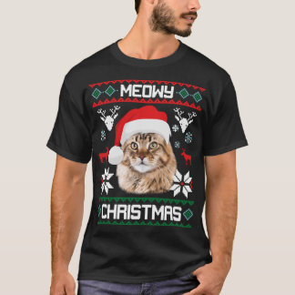 Maine Coon Meowy Christmas Ugly Sweater Cat Gift L Tシャツ