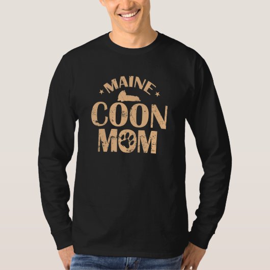 Maine Coon Mom Cat Pet Male Cat Tシャツ (正面)