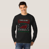 Maine Coon  Xmas  Cute Ugly Cat Christmas Sweater Tシャツ (正面フル)