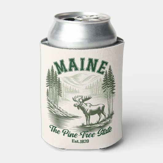 Maine Forest River Wildlife Scene 缶クーラー (缶正面)