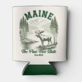 Maine Forest River Wildlife Scene 缶クーラー (正面)