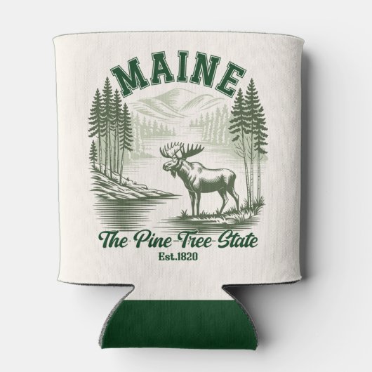 Maine Forest River Wildlife Scene 缶クーラー (裏面)