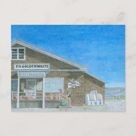 Maine General Store Watercolor ポストカード (正面)