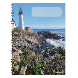 Maine Lighthouse Cover 80pg Spiral Journal ノートブック