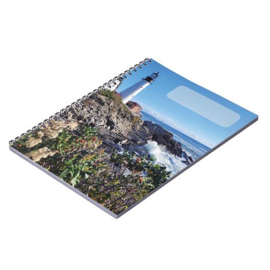 Maine Lighthouse Cover 80pg Spiral Journal ノートブック (左側)