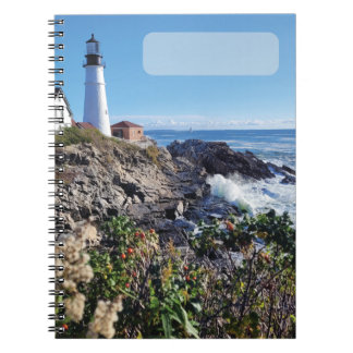 Maine Lighthouse Cover 80pg Spiral Journal ノートブック