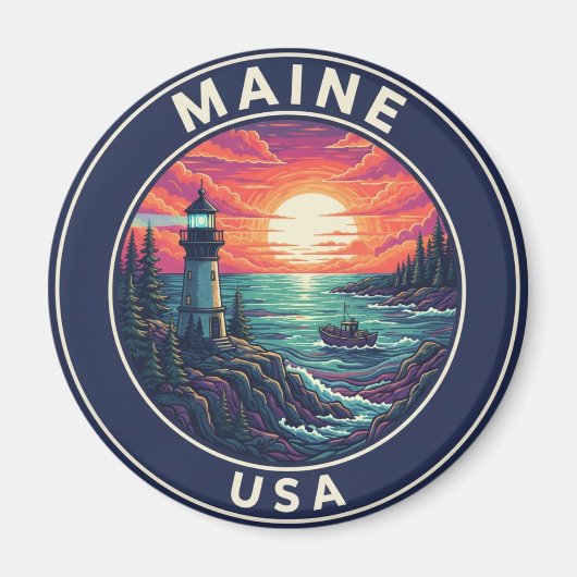 Maine Lighthouse Travel マグネット (正面)