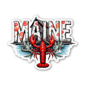 Maine Lobster Sticker | Coastal State Travel Decal シール