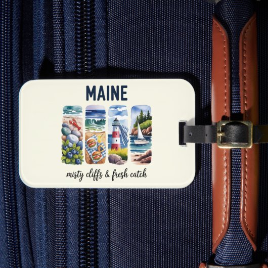 Maine – Misty Cliffs & Fresh Catch ラゲッジタグ (正面インサイチュ4)