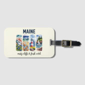 Maine – Misty Cliffs & Fresh Catch ラゲッジタグ (正面横)