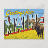 Maine Moose and Lighthouse ポストカード (正面)