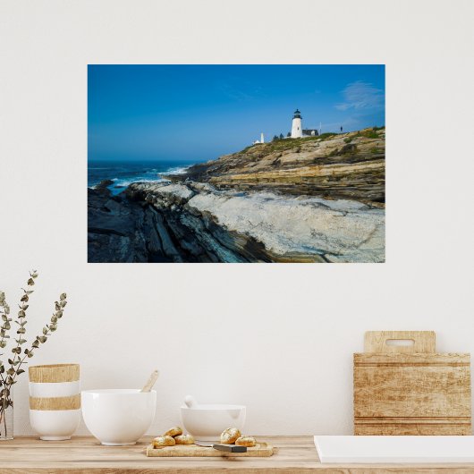 Maine, Pemaquid Point, Pemaquid Point Lighthouse ポスター (キッチン)