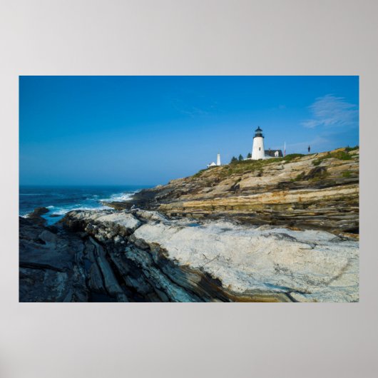 Maine, Pemaquid Point, Pemaquid Point Lighthouse ポスター (正面)