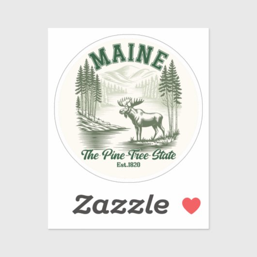 Maine Scenic Wilderness – Pine Tree State Vibes シール (シート)