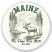 Maine Scenic Wilderness – Pine Tree State Vibes シール (正面)
