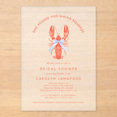 Maine Squeeze Coastal Lobster Bridal Shower  アクリル招待状 (正面)