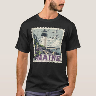 Maine Stamp State Distressed Vintage United States Tシャツ