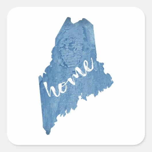 Maine State Home Wood Grain スクエアシール (正面)