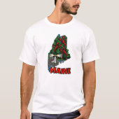 Maine State Outline Tattoo-Inspired Tシャツ (正面)