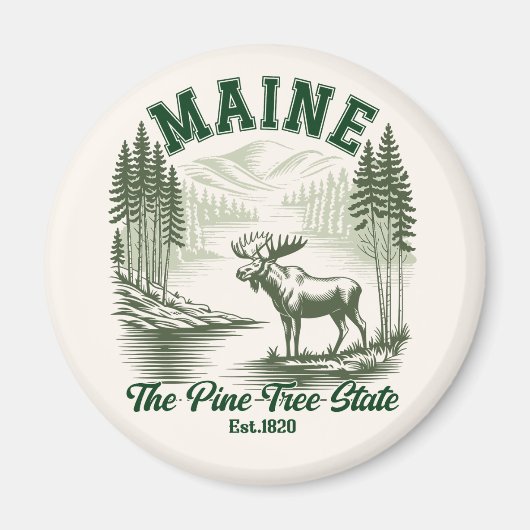 Maine the Pine Tree State マグネット (正面)