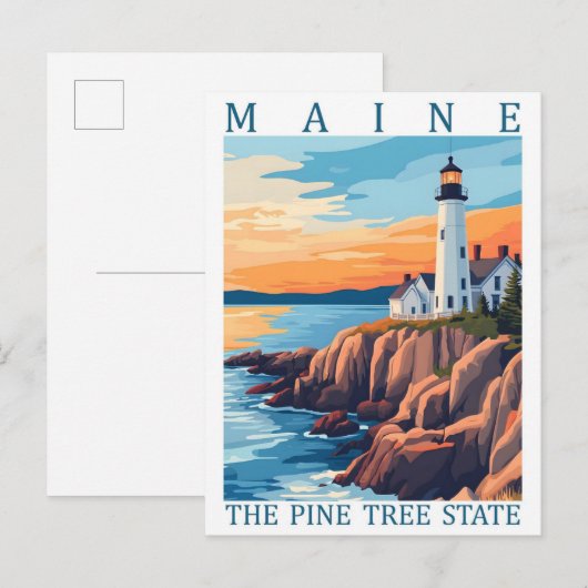 Maine the Pine Tree State USA Travel Place ポストカード (正面/裏面)
