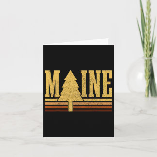 Maine Vintage Tree State Pride Camping Hiking Main カード