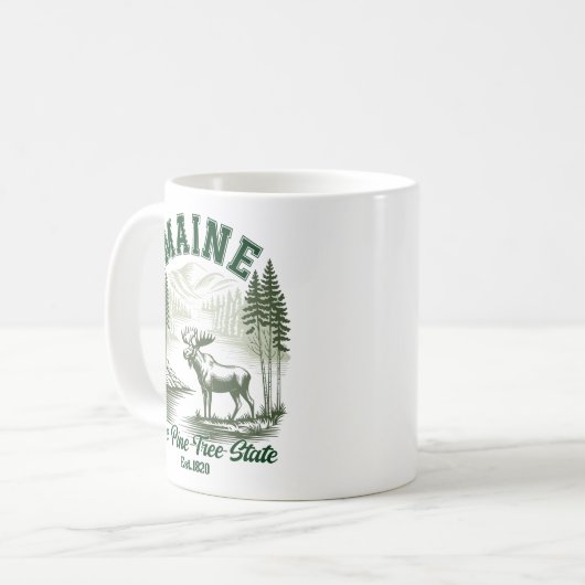 Maine Wilderness Scenic Forest Design コーヒーマグカップ (正面左)