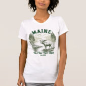 Maine Wilderness Scenic Forest Design Tシャツ (正面)