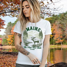 Maine Wilderness Scenic Forest Design Tシャツ