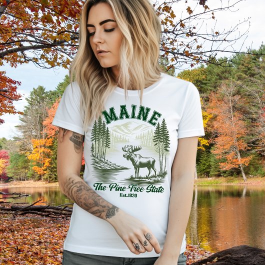 Maine Wilderness Scenic Forest Design Tシャツ
