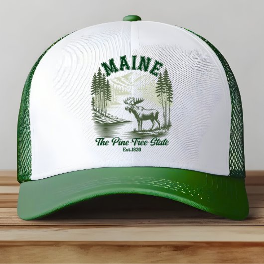 Maine Woods and Wildlife Illustration キャップ