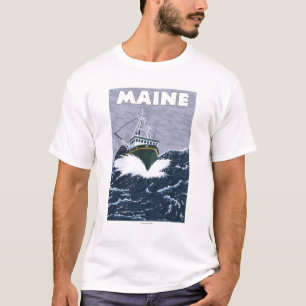 MaineCrabの漁船場面 Tシャツ