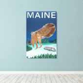 MaineCutlefishシーン キャンバスプリント (インサイチュ (ウッドフロア))