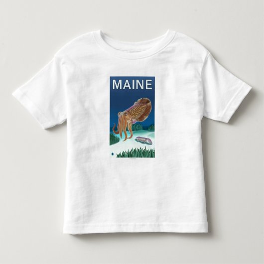 MaineCuttlefish場面 トドラーTシャツ (正面)
