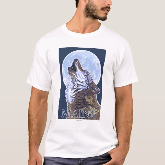 MaineHowlingのオオカミ Tシャツ (正面)