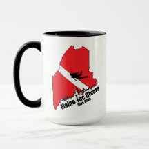 Maineiac Divers Sillhouetteロゴ15 oz mug