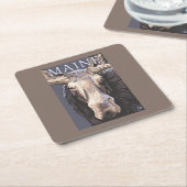 MaineMooseの終わり スクエアペーパーコースター (アングル)